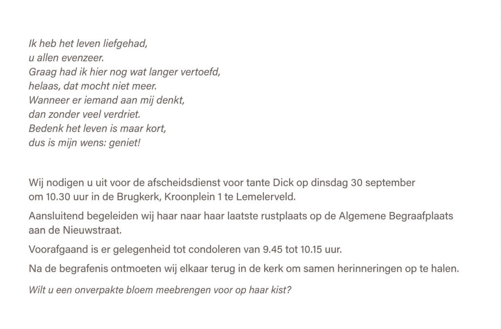 Rouwkaart Dick Hoekman 3