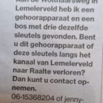 Sleutels en gehoorapparaat gevonden