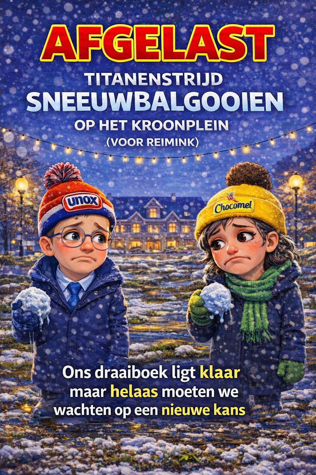 Sneeuwballen gevecht afgelast…..